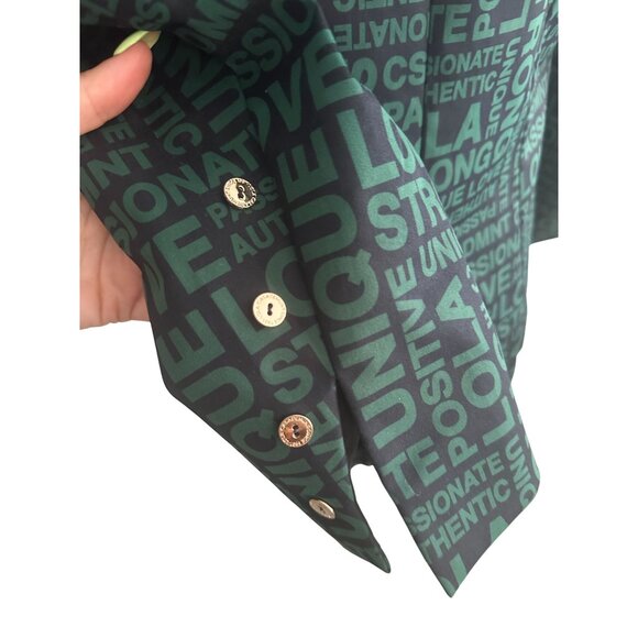 LOLA CASADEMUNT Green Black Logo Blazer Jacket Size Large - Picture 6 of 10